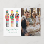 フォトクリスマス付き水色くるみ割り ポストカード (正面)