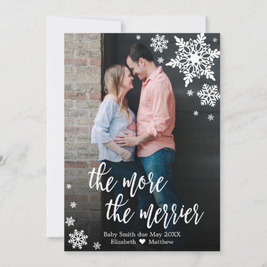 フォトクリスマス妊娠告知カード 招待状 (正面)