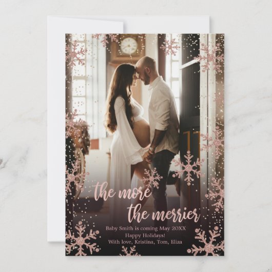 フォトクリスマス妊娠告知カード 招待状 (正面)