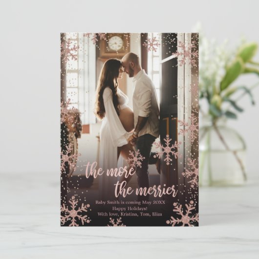 フォトクリスマス妊娠告知カード 招待状 (スタンド正面)
