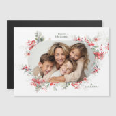 フォトクリスマス植物磁気ホリデーカード (正面/裏面)