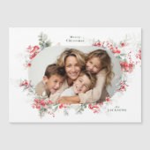 フォトクリスマス植物磁気ホリデーカード (正面)