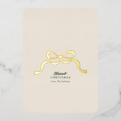 フォトクリスマス金ゴールド弓 | モダン 箔シーズンカード (正面)