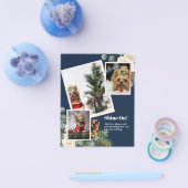 フォトクリスマス – 家族の写真3枚を追加 チラシ (シングル)