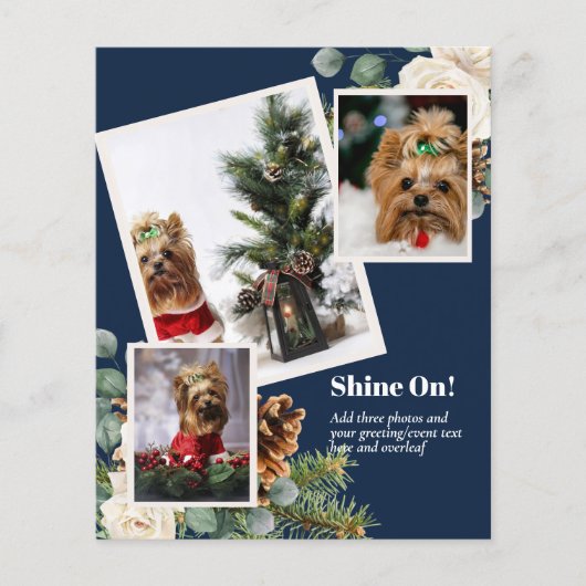 フォトクリスマス – 家族の写真3枚を追加 チラシ (正面)