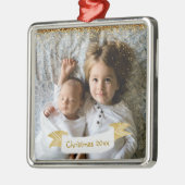 フォトクリスマス、年、金属オーナメント メタルオーナメント (左)