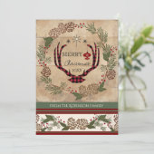 フォトクリスマ素朴スウッドロッジディアー〔雄ジカの〕枝角 シーズンカード (スタンド正面)