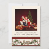 フォトクリスマ素朴スウッドロッジディアー〔雄ジカの〕枝角 シーズンカード (裏面)