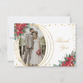 フォトクリスマ結婚ス サンキューカード