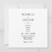 フォトクリップアート手描きスケッチおもしろい 招待状 (裏面)