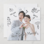 フォトクリップアート手描きスケッチおもしろい 招待状 (正面)