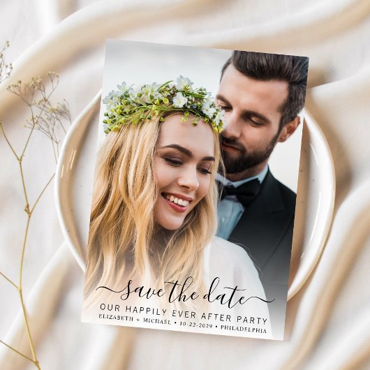 フォトクリームウェディングレセプションの後を楽しく セーブザデート