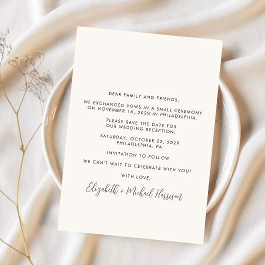 フォトクリームウェディングレセプションの後を楽しく セーブザデート