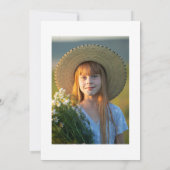 フォトクロスアクアシルバーフローラファーストコミュニオン 招待状 (裏面)