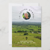 フォトクロスシャムロックグリーンパスチャーズ葬儀祈りの言葉 サンキューカード (正面)