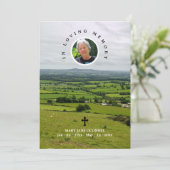 フォトクロスシャムロックグリーンパスチャーズ葬儀祈りの言葉 サンキューカード (スタンド正面)