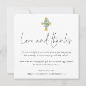 フォトクロスバプテスマ《キリスト教》洗礼式や命名式ラヴ感謝していィ ノートカード (正面)