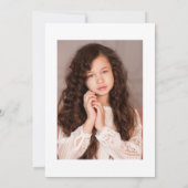 フォトクロスピンク金ゴールドフローラファーストコミュニオン 招待状 (裏面)