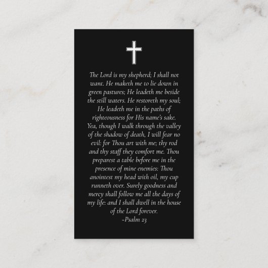 フォトクロス記念祈りの言葉カード コーリングカード (裏面)