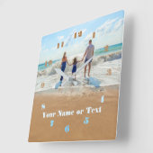 フォトクロックとカスタム文字番号フォント スクエア壁時計 (傾斜)