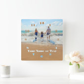 フォトクロックとカスタム文字番号フォント スクエア壁時計 (ホーム)