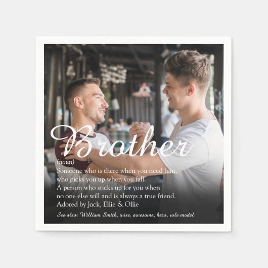 フォトクールおもしろい最高のBrother Ever Definition スタンダードカクテルナプキン (正面)