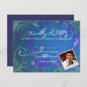 フォトクールコラージュバー(ユダヤ教の)バル・ミツバー返信カード 出欠カード (正面/裏面)