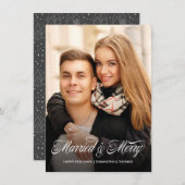 フォトク結婚したリスマスメリーホリデーカード シーズンカード (正面/裏面)