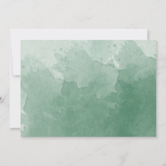 フォトグエレガントリーンモノグラム結婚ズ セーブザデート (裏面)