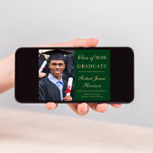 フォトグエレガントリーン金ゴールド大学の卒業 案内状