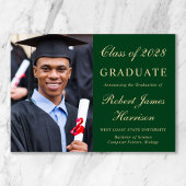 フォトグエレガントリーン金ゴールド大学の卒業 案内状