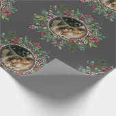 フォトグエレガントレイ付きクリスマスラウンドフレーム ラッピングペーパー (角)