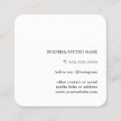 フォトグエレガントレーモダンホワイトマッサージセラピスト スクエア名刺 (裏面)
