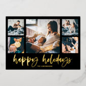 フォトグカジュアルリッ数々のドのスクリプト |ハッピーホリデー 箔シーズンカード (正面)