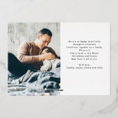 フォトグカジュアルリッ数々のドのスクリプト |ハッピーホリデー 箔シーズンカード (裏面)