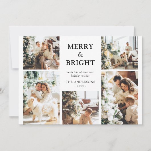 フォトグコンテンポラリーリッドメリーと明るいクリスマス シーズンカード (正面)