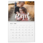 フォトグシンプルリッドファミリーのコラージスクリプト文字 カレンダー (3月 2026)