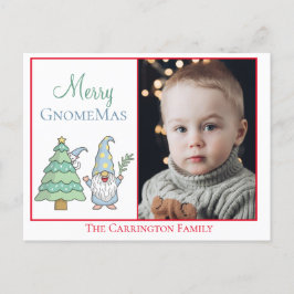 フォトグノメメリーマスホリデーカワイクリスマス ポストカード