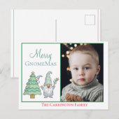 フォトグノメメリーマスホリデーキュートクリスマスポストカ ポストカード (正面/裏面)