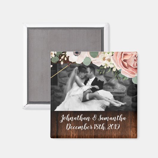 フォトグパーソナライズされたネット幾何学園バラ マグネット (正面/裏面)