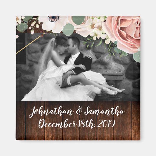 フォトグパーソナライズされたネット幾何学園バラ マグネット (正面)