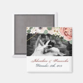 フォトグパーソナライズされたネット幾何学園バラ マグネット (正面/裏面)