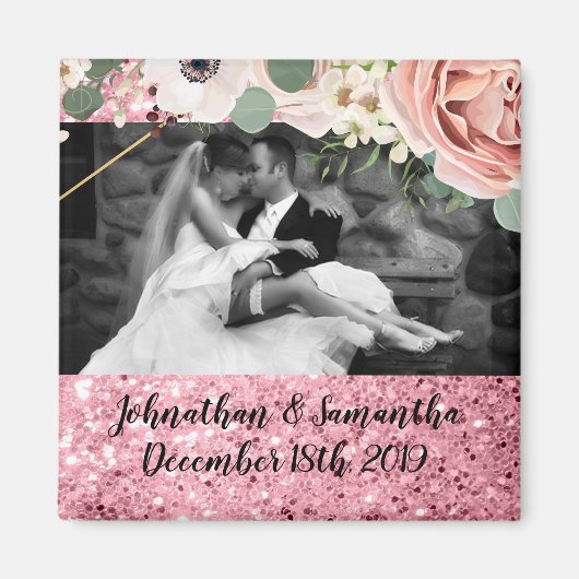 フォトグパーソナライズされたネット幾何学園バラ マグネット (正面)