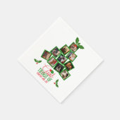 フォトグパーソナライズされたリーンクリスマス スタンダードカクテルナプキン (角)