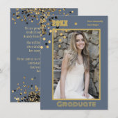 フォトグパーソナライズされたレーモダン金ゴールドのきらめき 招待状 (正面/裏面)