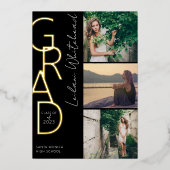 フォトグモダンラッドブラック 箔招待状 (正面)