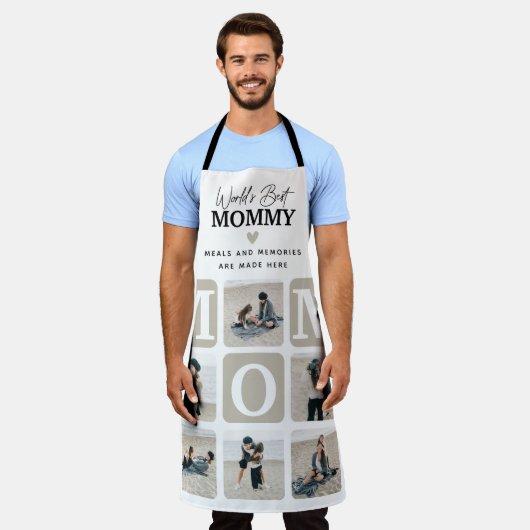 フォトグモダンリッ数々のトかわいいMOMギフトエプロン エプロン (着用した状態)