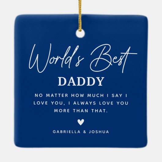 フォトグモダンリッ数々のドかわいいパパギフト セラミックオーナメント (裏面)