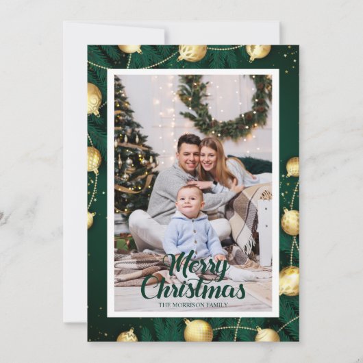 フォトグモダンリミニマルーンクリスマスホリデーカード シーズンカード (正面)