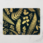 フォトグモダンリーエレガントンと金ゴールドのクリスマス 箔シーズンカード (裏面)